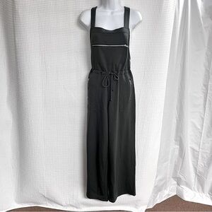 Ladies dark gray wide leg jumpsuit/overalls size medium (Unbranded)